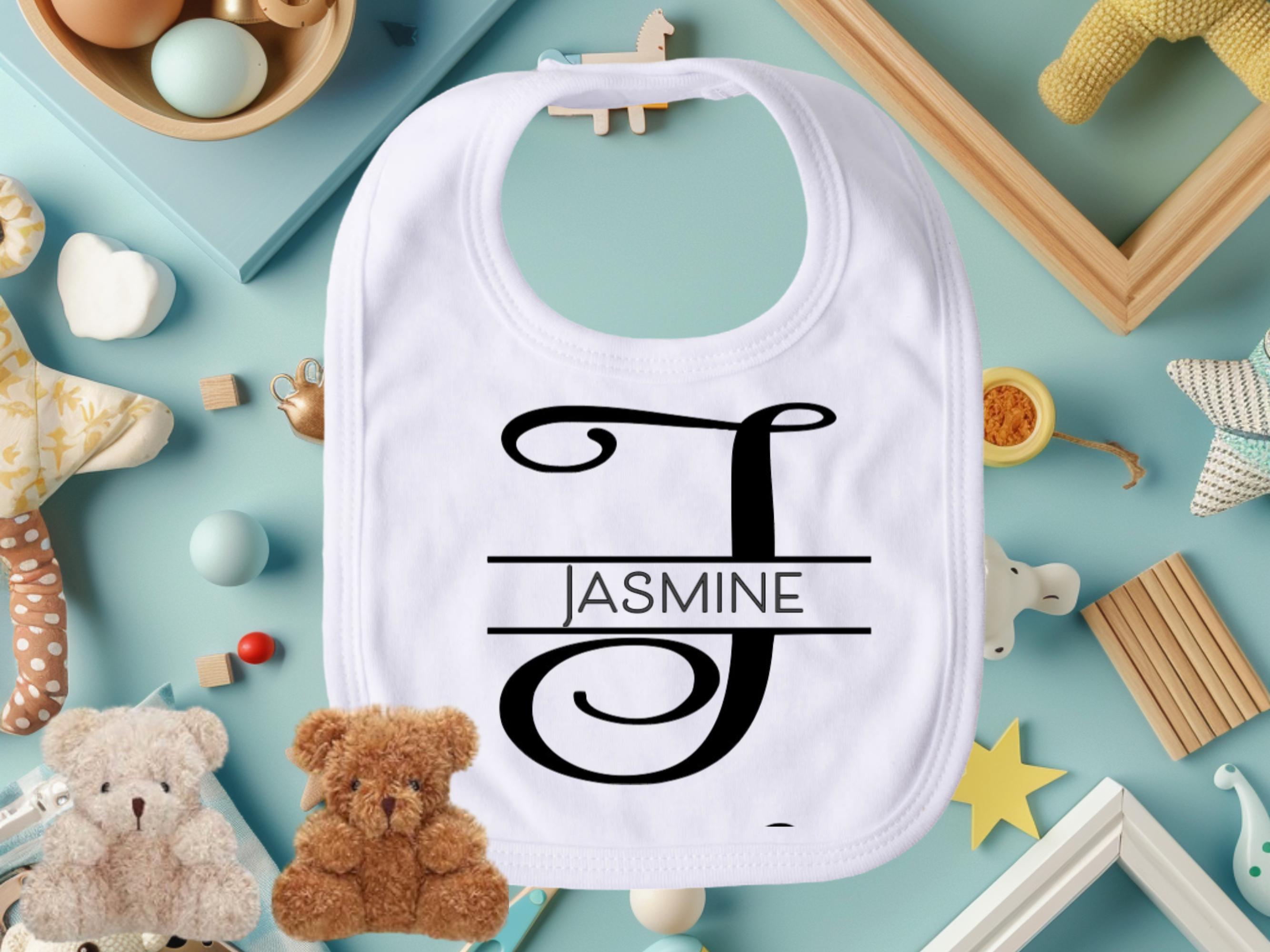 Personalized Bib Gift (curly Initial - Beloved) L Personalized Custom ...