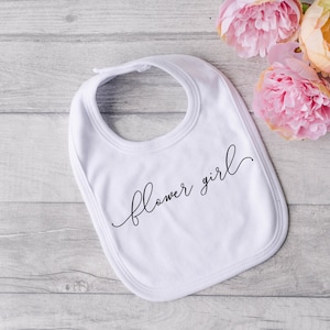 Flower Girl Bib | Flower Girl Proposal Gift, Will You Be My Flower Girl, Keepsake Special Occasion Wedding Favor for Baby Flower Girl