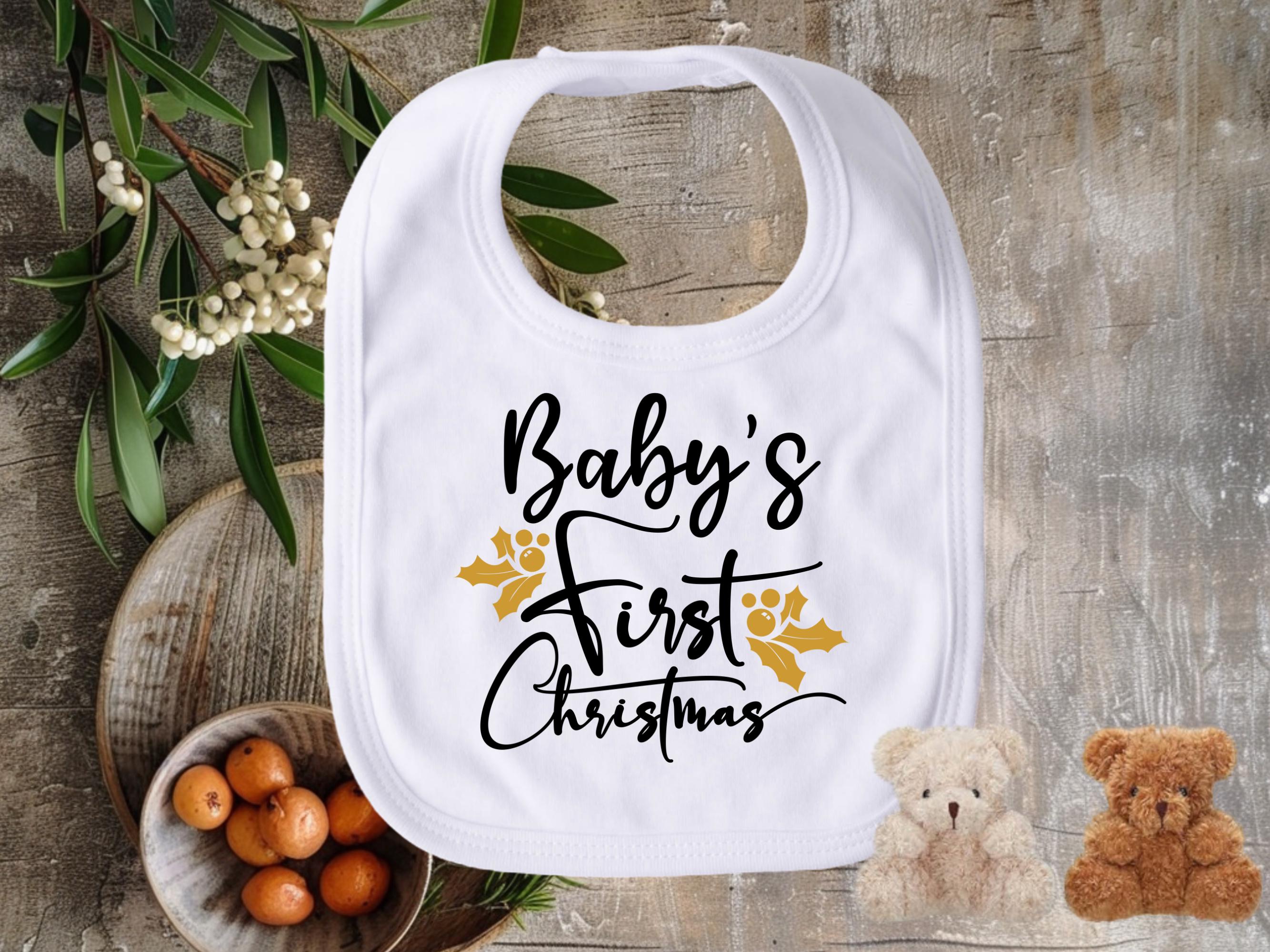 赤ちゃんの初めてのクリスマス スタイ | 男の子または女の子の初めての