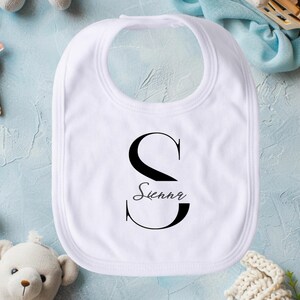 Personalized Bib Gift (Merlot Font) l Personalized Custom Name Bib Gift, Initial Name Customized Monogrammed for Kids