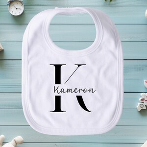 Personalized Bib Gift (DTC Cottage Style Font) l Personalized Custom Name Bib Gift, Initial Name Customized Monogrammed for Kids