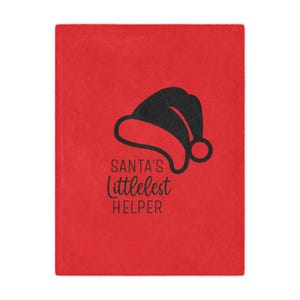 Santa&#39;s Littlelest Helper Blanket l My 1st Christmas 2024 Newborn Blanket, Baby Holiday Blanket Gift, Baby&#39;s 1st Christmas Keepsake