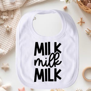 Milch Milch Milch Lätzchen, lustiges Baby Lätzchen, Milch Liebhaber Lätzchen, niedliches Säugling Lätzchen, Baby füttern Lätzchen, Neugeborenen Lätzchen, Babypartygeschenk, entzückende Lätzchen für Babys