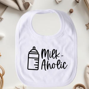 Milch-Aholic Lätzchen, Milk Aholic Baby Lätzchen, lustiges Baby Lätzchen, Milch-Liebhaber-Lätzchen, niedliches Säugling Lätzchen, Baby füttern Lätzchen, Neugeborenen Lätzchen, Baby-Dusche-Geschenk