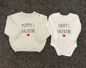 Mummy’s or Daddy’s valentines baby clothing