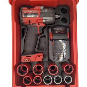 Milwaukee M18 FUEL Mid-Torque Auswirkungen - 2962-20 + benutzerdefinierter Organizer für Radmutter