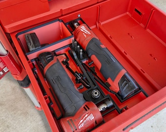 Milwaukee M12 FUEL Die Grinder set Insert for 3 Draw Packout - Organizer