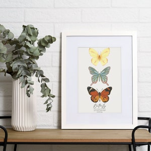 Butterfly wall art, Colourful, Retro, Printable design.