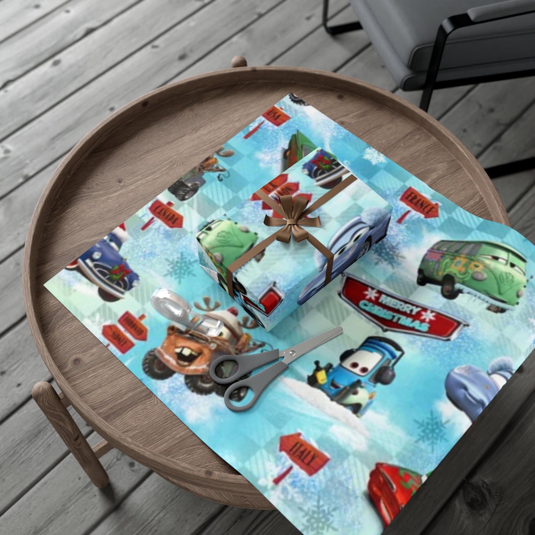 Disney Cars Christmas Lighting McQueen Gift Wrap Paper sold by DAVID