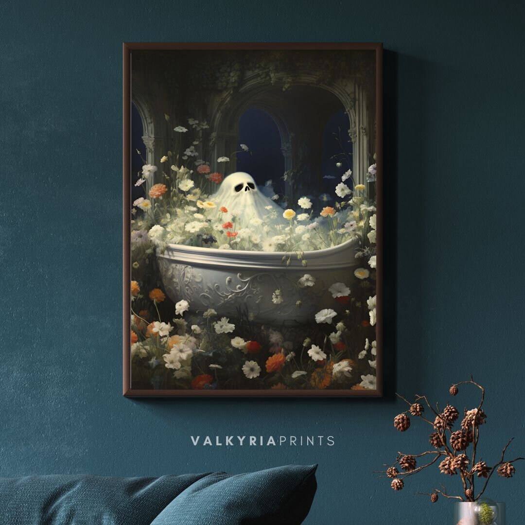 Ghost in Bathroom Print Dark Academia Vintage Poster Art - Etsy