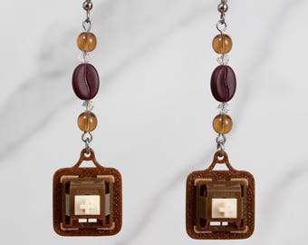 Iced Coffee Mechanical Switch Earrings – Keyboard Jewelry | Clackify