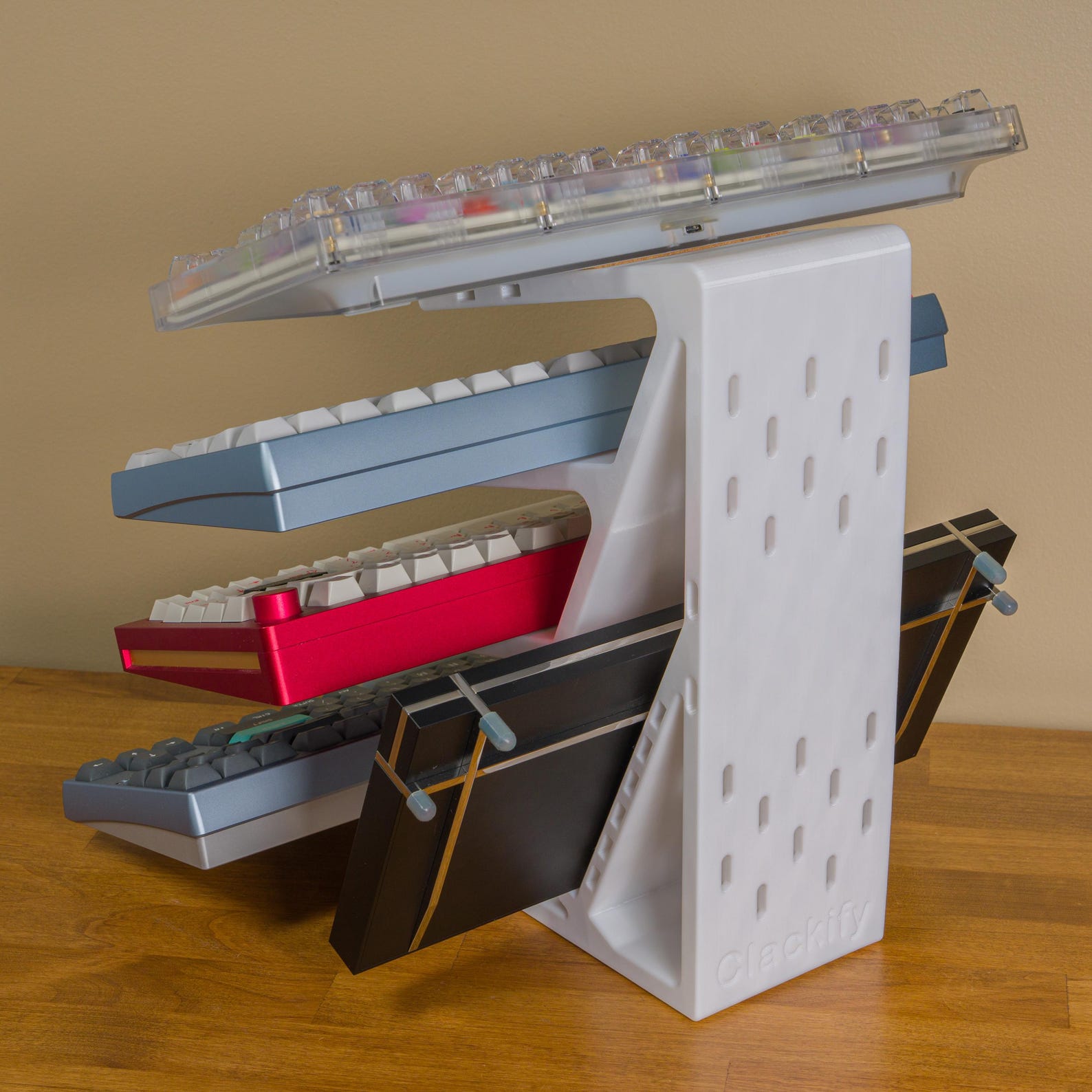 Keyboard Rack Stage Case Mechanical Keyboard Stand - 4 Tier Desktop Display Stand for Keyboards ...
