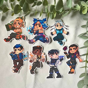 Ensemble d'autocollants Valo Duelist, autocollants Chibi en vinyle mat, autocollants Discord discorde, anime kawaii mignon de jeu pour journal, ordinateur portable, carnet de notes