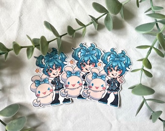 Cinnamiku Sticker - Cinnamon Roll Chibi Matte Vinyl Stickers, Gaming Cute Kawaii Anime Discord Stickers for Journal, Laptop, Notebook