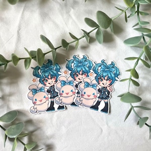 Cinnamiku Sticker - Cinnamon Roll Chibi Matte Vinyl Stickers, Gaming Cute Kawaii Anime Discord Stickers for Journal, Laptop, Notebook