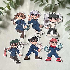 Sorcerer Anime Sticker Set One, Chibi Matte Vinyl Stickers, Cute Kawaii Japanese Stationery for Laptop, Notebook, Journaling