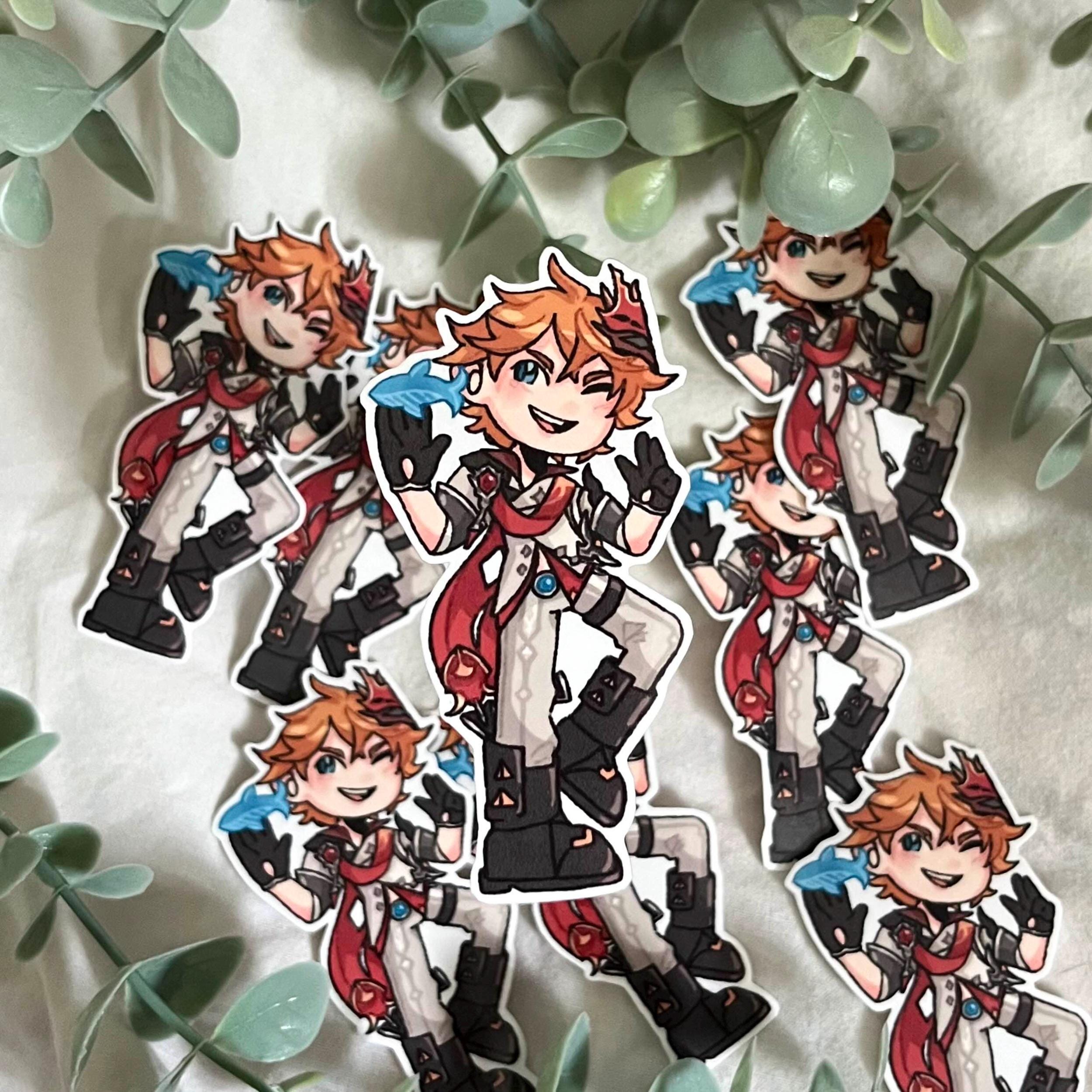 Genshin Impact Childe Tartaglia Sticker, Chibi Matte Vinyl Stickers ...