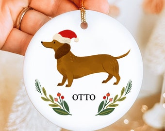 Bassotto Ornamento personalizzato Regalo Cane Primo Ornamento di Natale Regalo personalizzato per la mamma Doxi Cane Ricordo