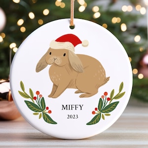 Personalized Pet Ornament Lop Eared Bunny Rabbit Christmas Gift for Rabbit Lover Personalized Keepsake