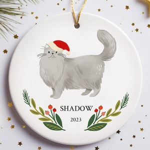 Personalized Cat Ornament Persian Cat Lover Christmas Gift Custom Name Persian Cat Gift for Cat Owner