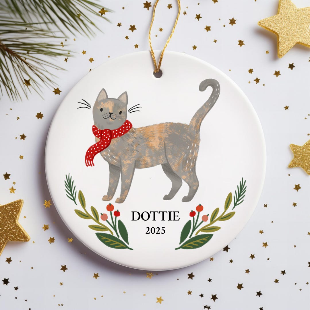 Blue Dilute Tortoiseshell Personalized Ornament Cat Lover Christmas ...