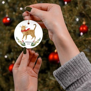 Personalized Pet Ornament Bengal Cat Lover Christmas Gift Custom Bengal Cat Gift for Cat Owner Custom Christmas Ornament image 8