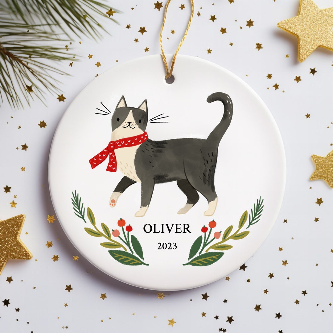 Personalized Pet Ornament Tuxedo Cat Lover Christmas Gift - Etsy