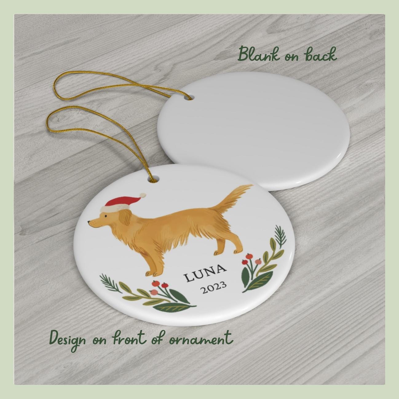 Personalized Pet Ornament - Custom Dog Or Cat Keepsake, Ceramic Christmas Tree Decoration, Memorial Gift For Pet Lovers - View #11