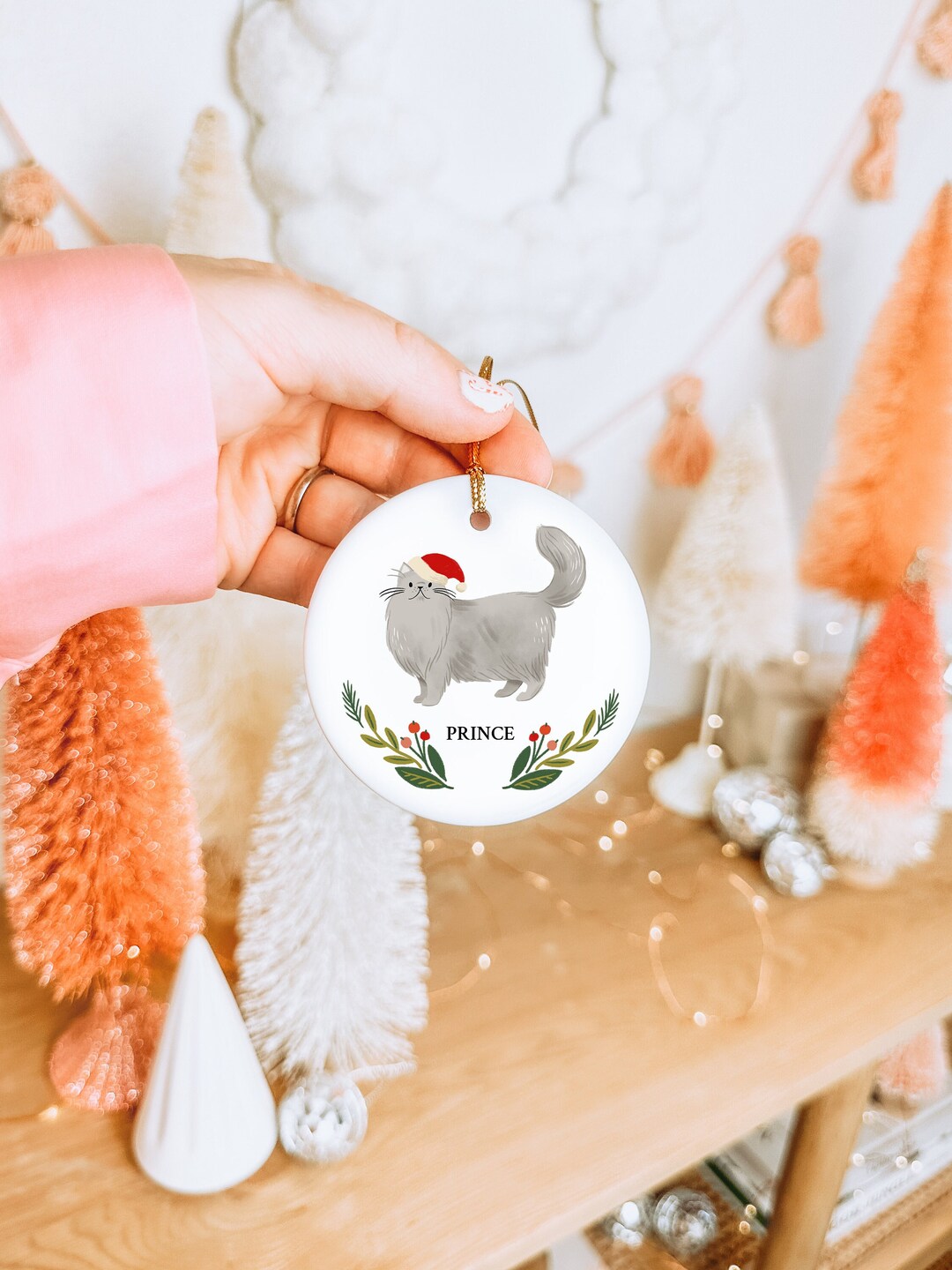 Personalized Gift Persian Cat Ornament Pet Lover Christmas Gift Custom ...