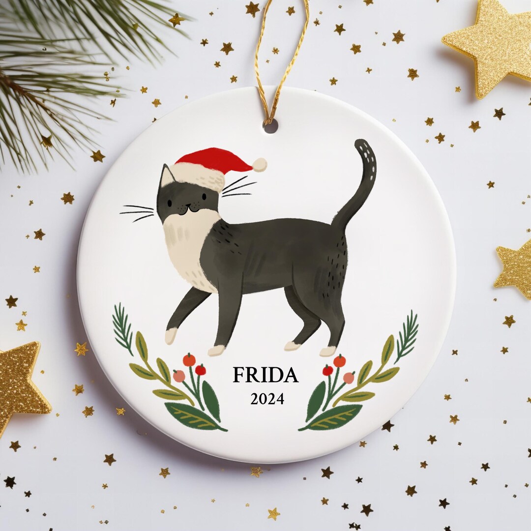 Tuxedo Cat Personalized Ornament Cat Lover Christmas Gift Custom Cat ...