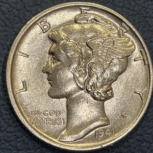 1941 P Mercury Dime 90% Silver - Very Nice