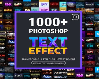 1000+ Set 3D Adobe Photoshop Text Effects Bundle Title Poster PSD Font Editable Title Bundle Luxury