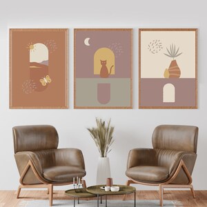 Printable Wall Art, Boho Abstract Wall Art Prints, Set of 3 Prints, Digital Download, Wall Art Prints, Minimalist Wall Art, Home Decor