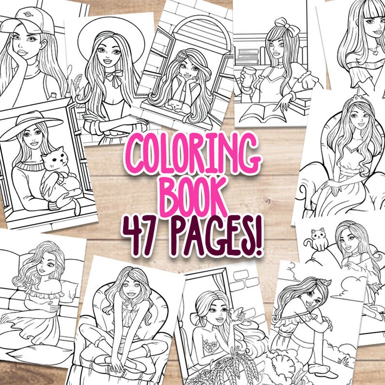 Printable Barbies Colouring Pages, Selfie Diva Coloring Sheets, Mindful Colouring for Kids ...