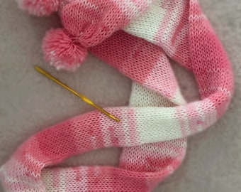 Ombre pink and white scarf, good winter scarves Perfect gift for her Good Christmas gift perfect gift for women and girls soft, fussy scarf