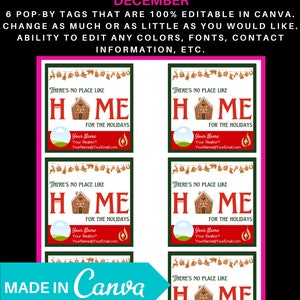 December Real Estate Pop By Tags: Holiday Realtor Marketing (Canva Template PDF)