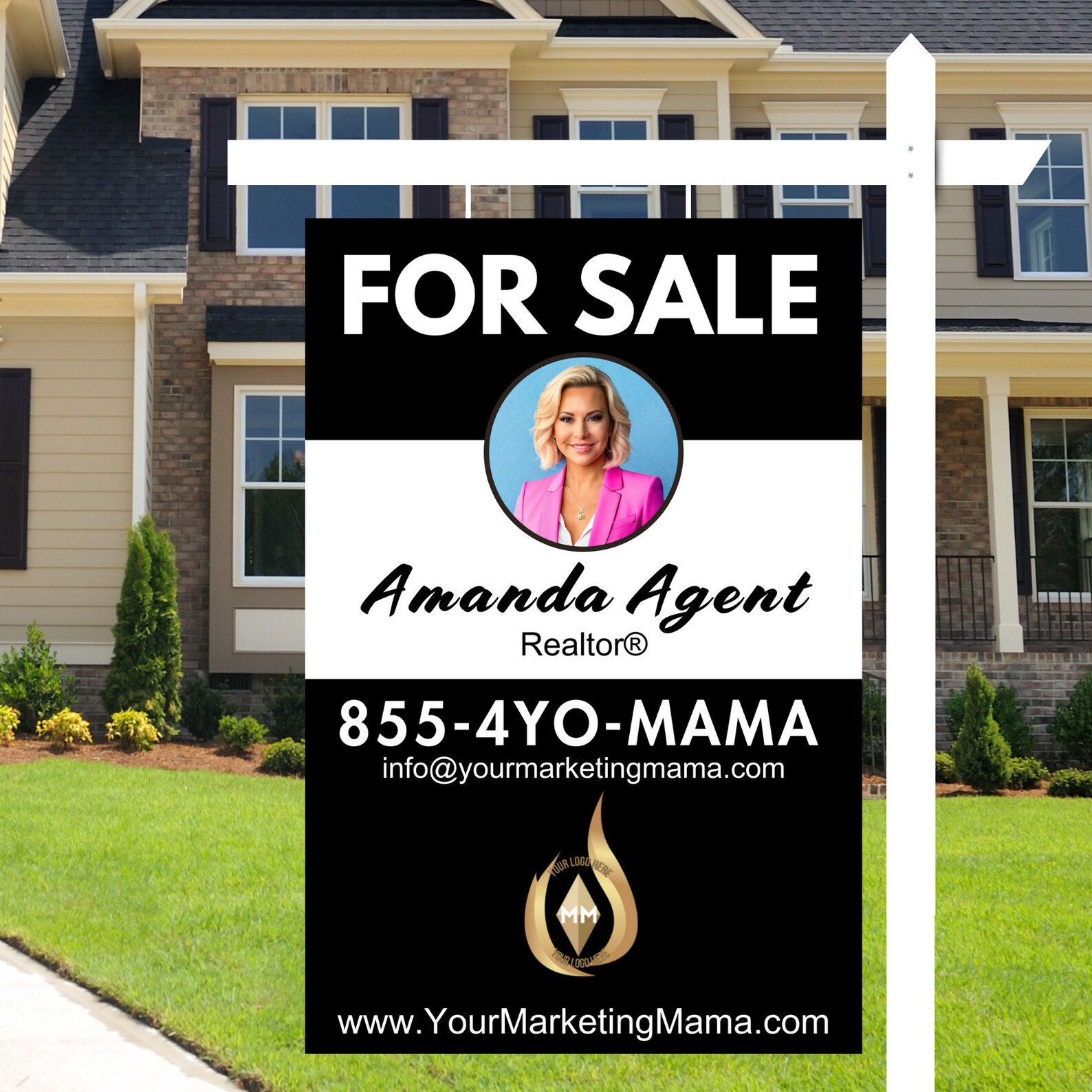 Real Estate Yard Sign Template: Customizable Realtor Sign Design ...