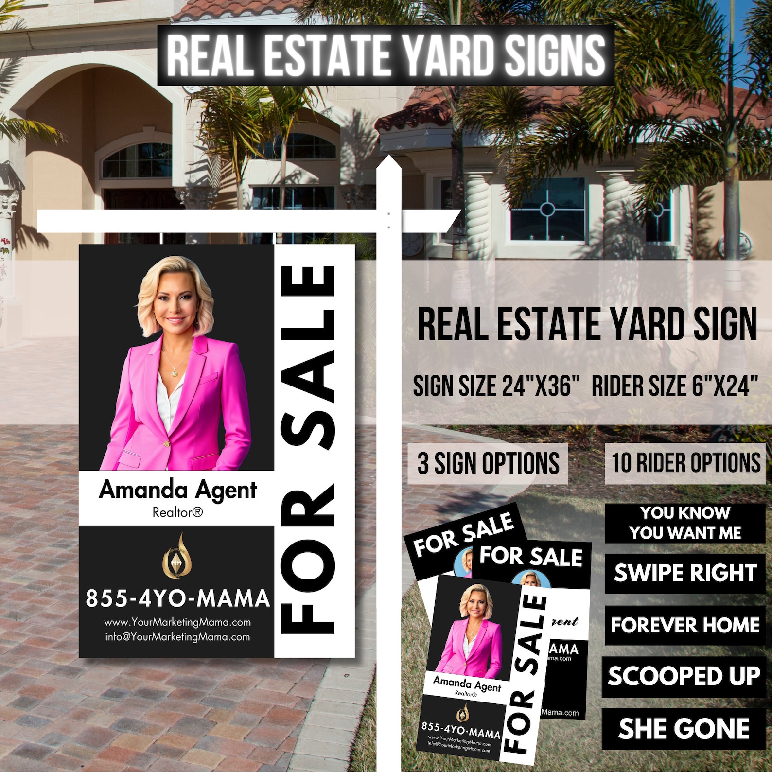 Real Estate Yard Sign Template: Customizable Realtor Sign Design ...