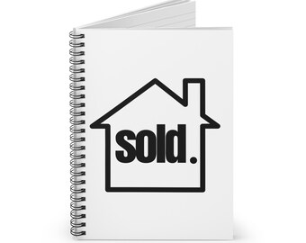 Sold House Outline Spiral Notebook | Real Estate Journal