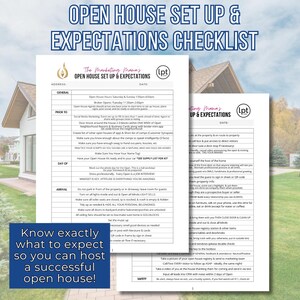 Open House Set Up & Expectations Checklist | Open House Checklist | Real Estate Marketing | Real Estate Checklist | Realtor Tool | Realtor