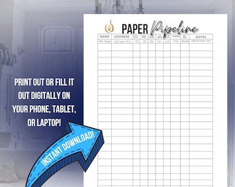 Real Estate Agent Paper Pipeline: Printable Realtor Client Tracker (PDF Plan)