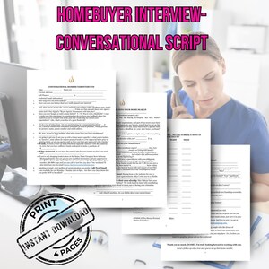 Real Estate Homebuyer Interview Script for Realtors (PDF Downloadable Plan)