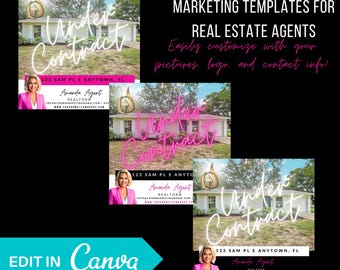 Under Contract Social Media Canva Templates | Facebook and Instagram Post Bundle for Realtors