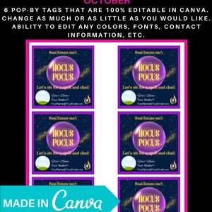 October Real Estate Pop by Tag | Holiday Pop By Tags | Real Estate Marketing | Realtor Canva | Real Estate Tags