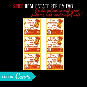 Spice Real Estate Pop by Tag | 2025 Pop By Tags | Pop By Tags  | Referrals Pop By Tags | Real Estate Marketing | Realtor Marketing | May Tag