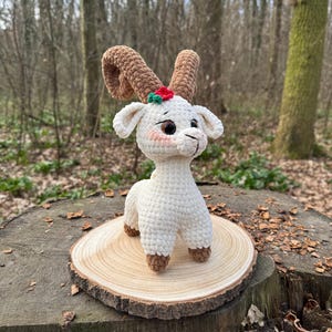 Crocheted Plush Goat – Adorable Handmade Toy