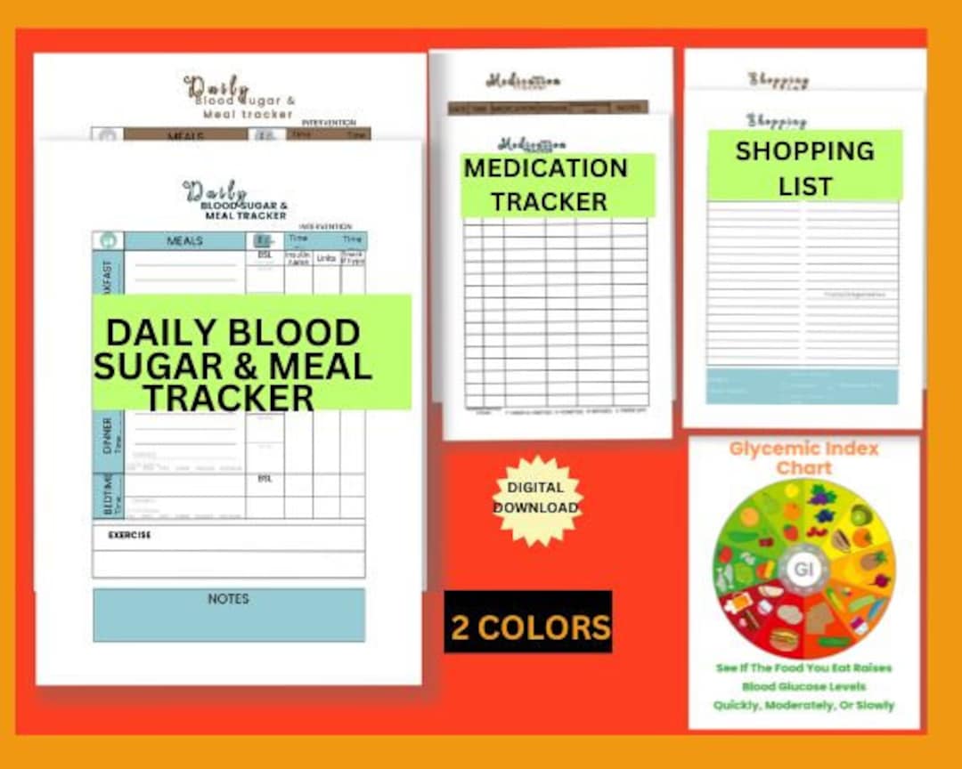Diabetes Log, Diabetes Journal, Printable Blood Sugar Log, Download ...