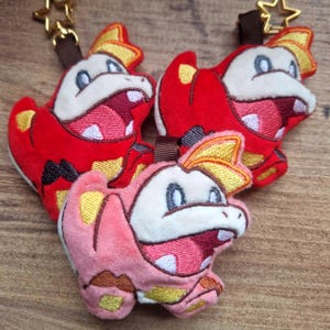 Fire crocodile mon Plush Keychain