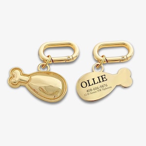 Dog in Dream - Customized Dog Tags, Free Engraving, Chicken leg Tag for Dog and Cats, DIY