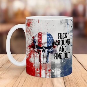 Tazza con teschio patriottico: bandiera americana, secondo emendamento (download digitale)